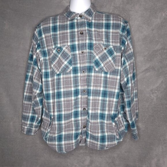 RedHead Mens Plaid Flannel Shirt Jacket XL Gray Long Sleeve Lined Pockets - Picture 2 of 8